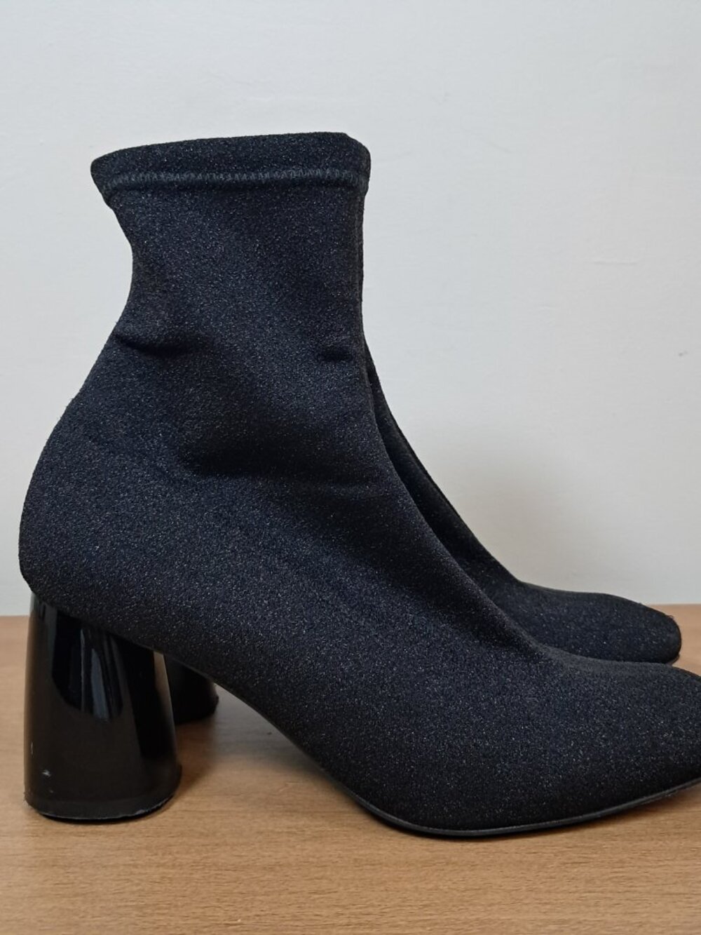 Free People Spectrum Black Shimmer Sock Booties Sz 8.5